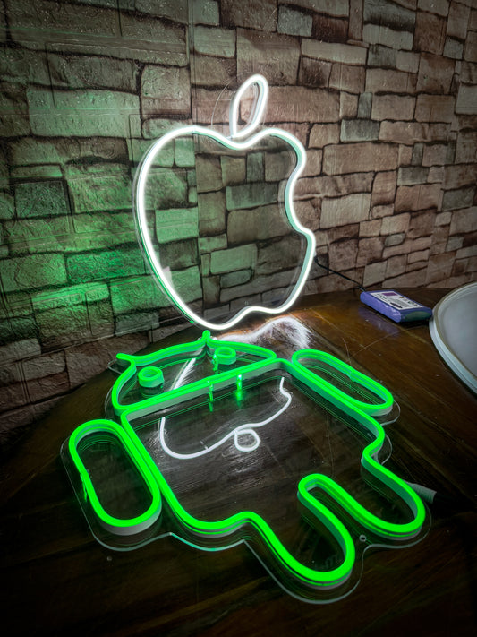 Letrero Neon Celulares Pack - Android & Apple