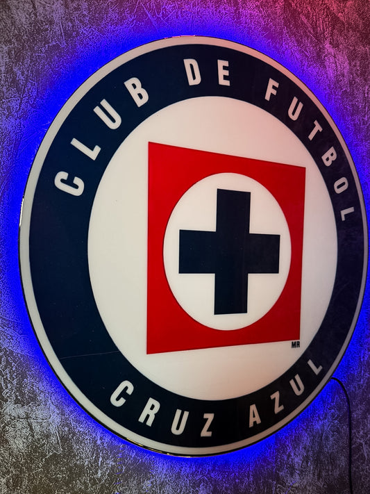 Logo Personalizado Cruz Azul Epoxi Luminoso