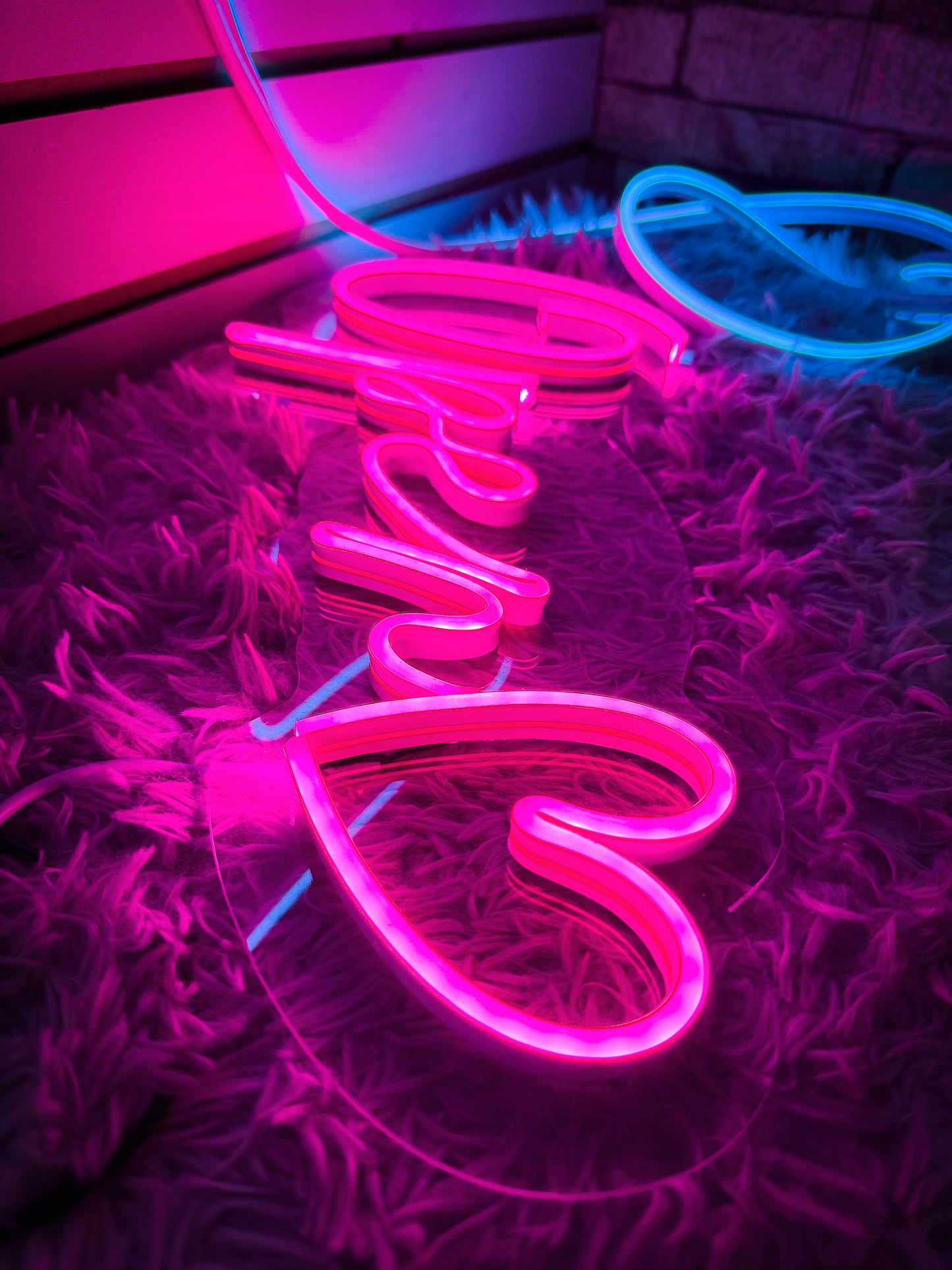 Letrero Neon Open Corazon