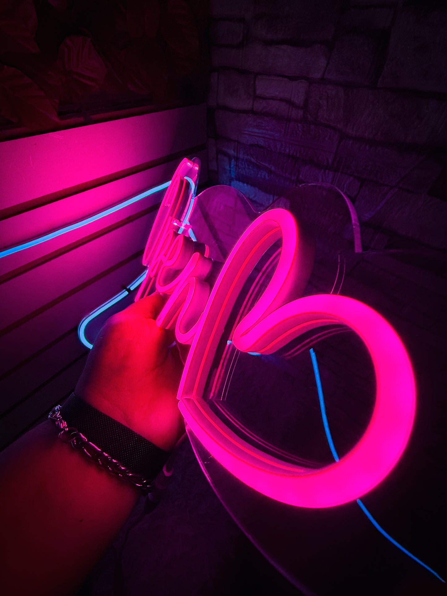 Letrero Neon Open Corazon