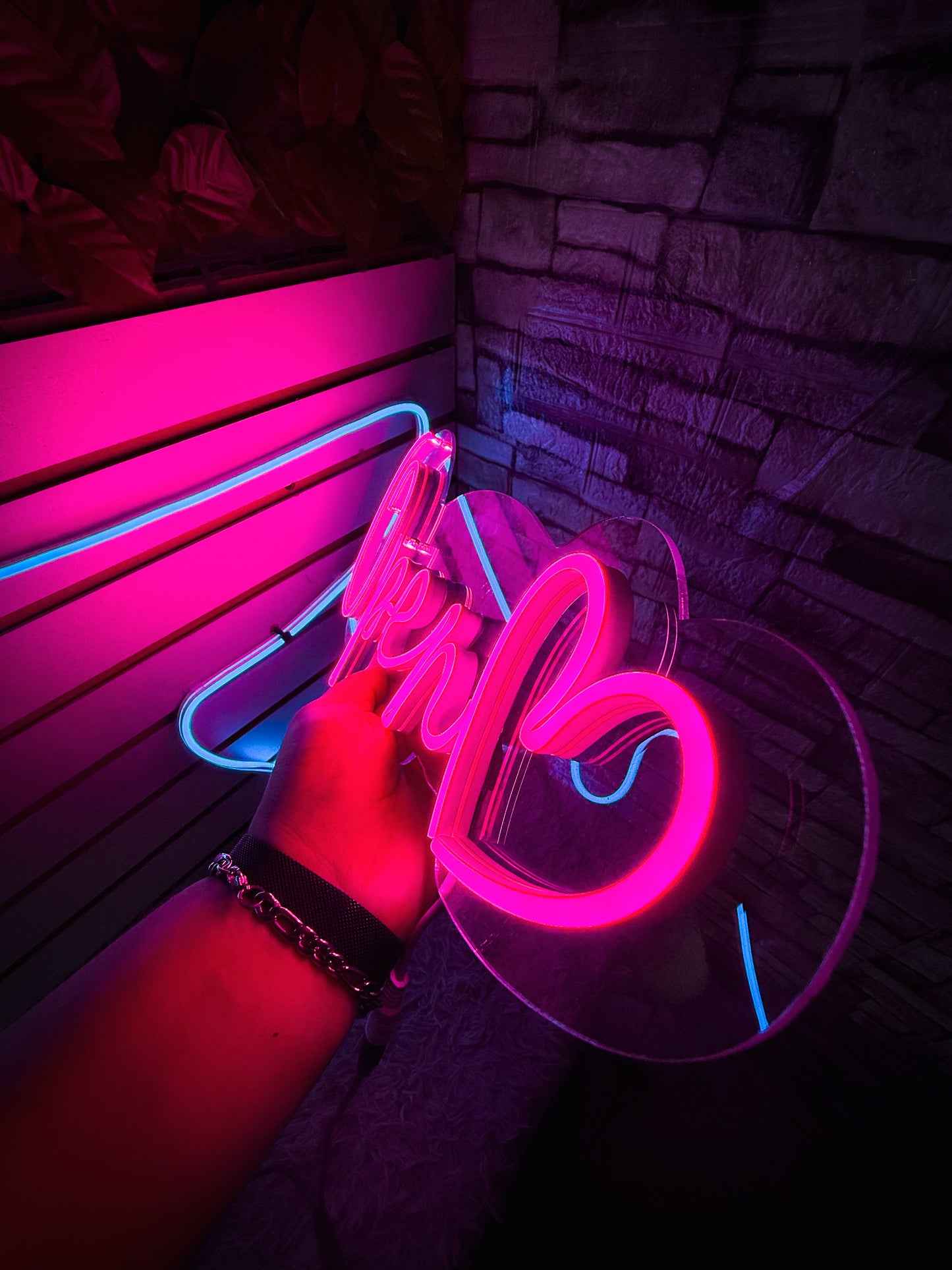 Letrero Neon Open Corazon
