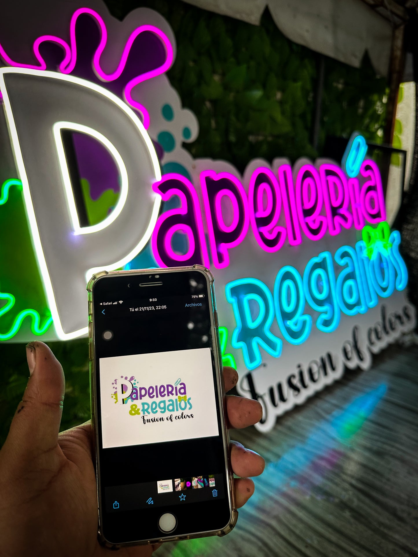 Logo Personalizado Impreso Con Neon 80 cm
