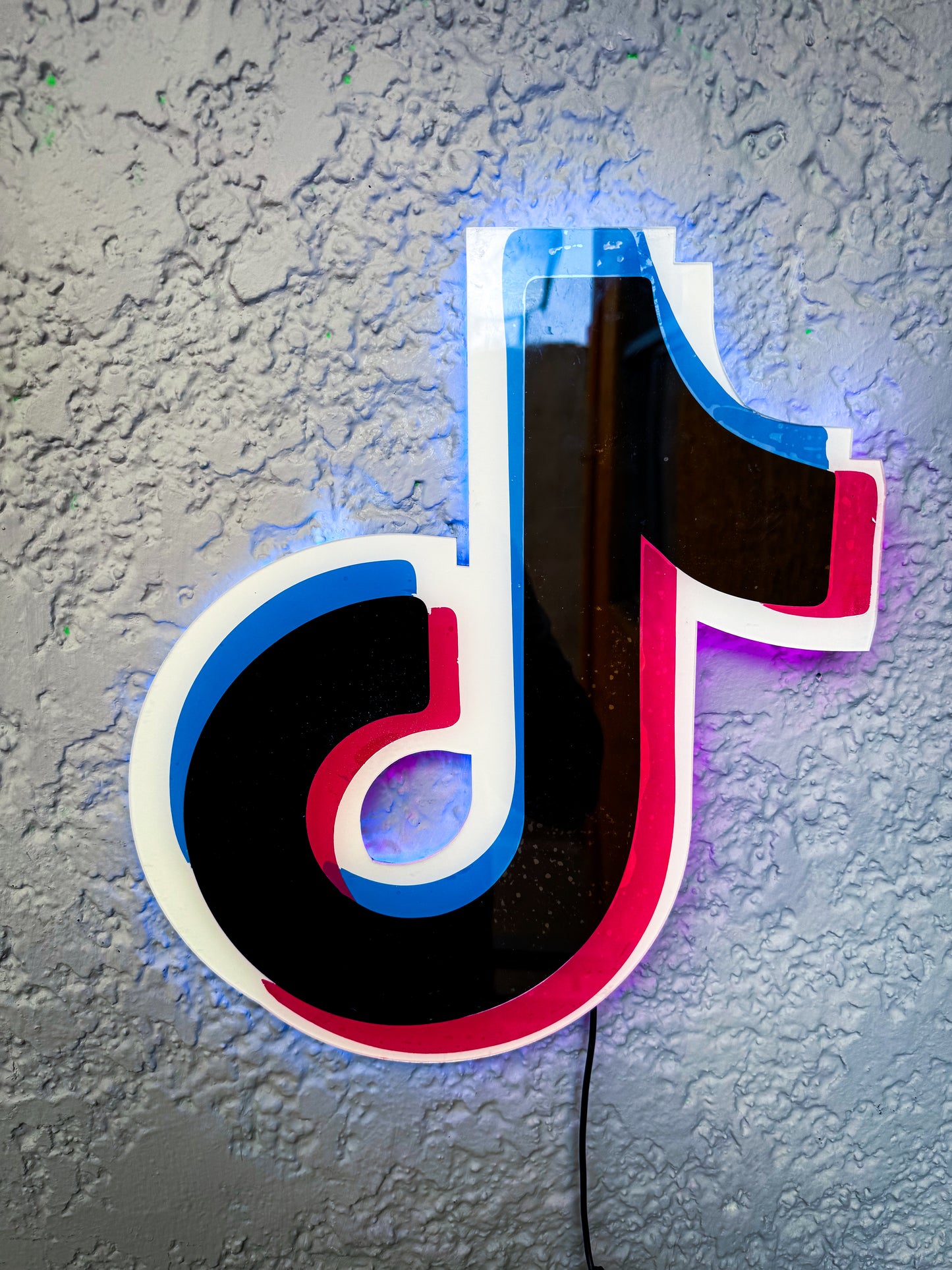 Logo Tiktok Neon Luminoso