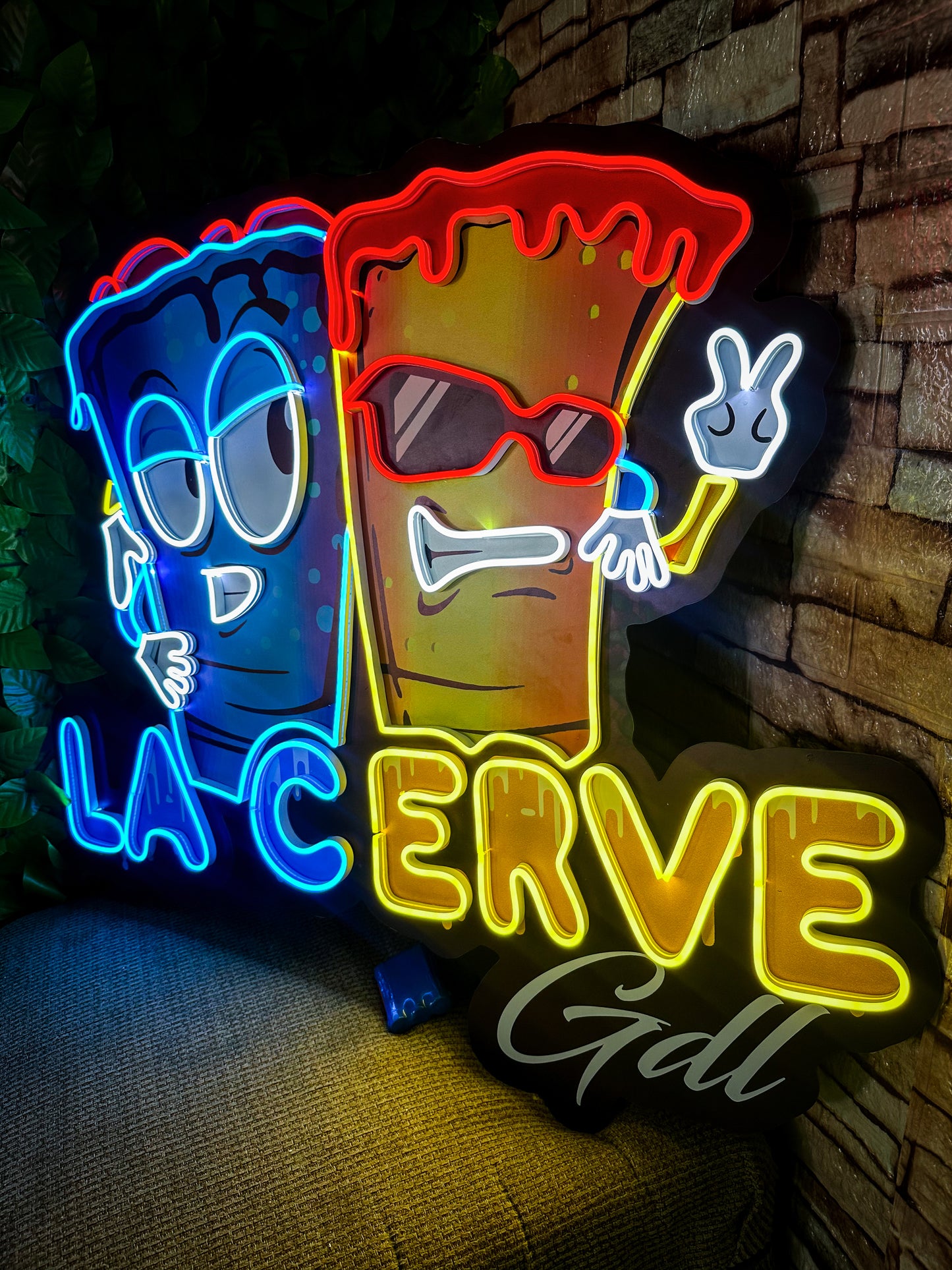 Logo Personalizado Impreso Con Neon 80 cm