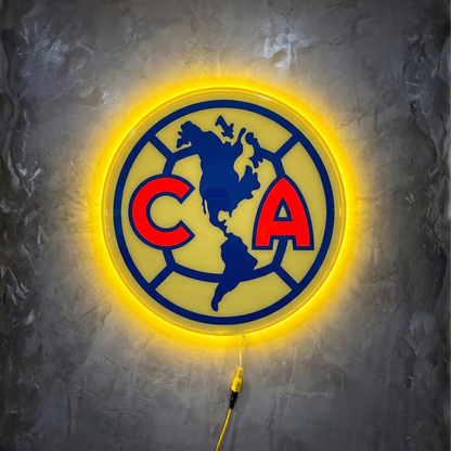 Logo Personalizado America Resina Epoxi Luminoso