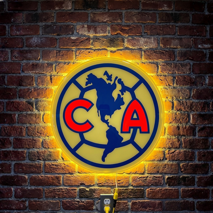 Logo Personalizado America Resina Epoxi Luminoso