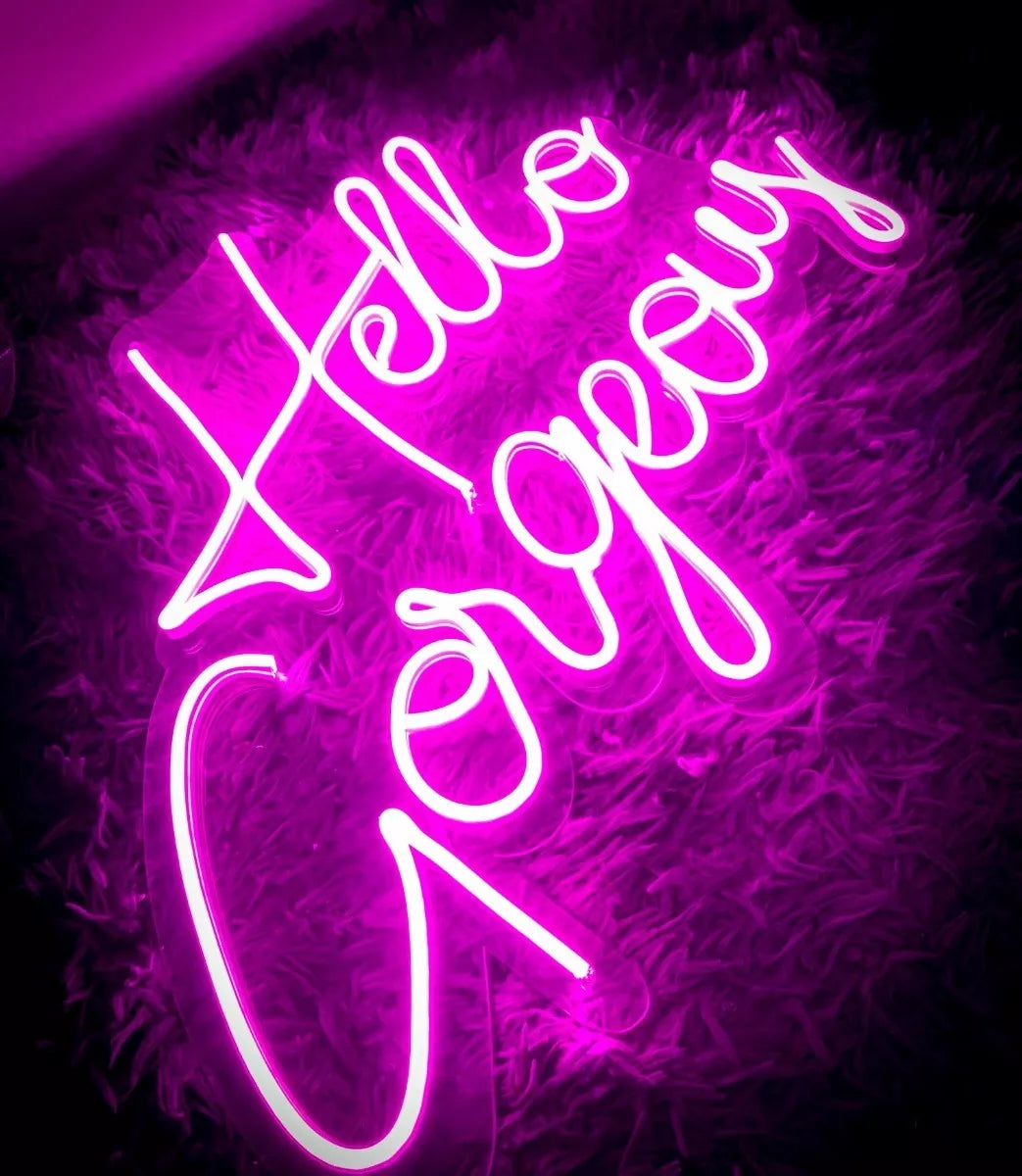 Letrero Neon Led Hello Gorgeous (hola Preciosa) Neon Flex