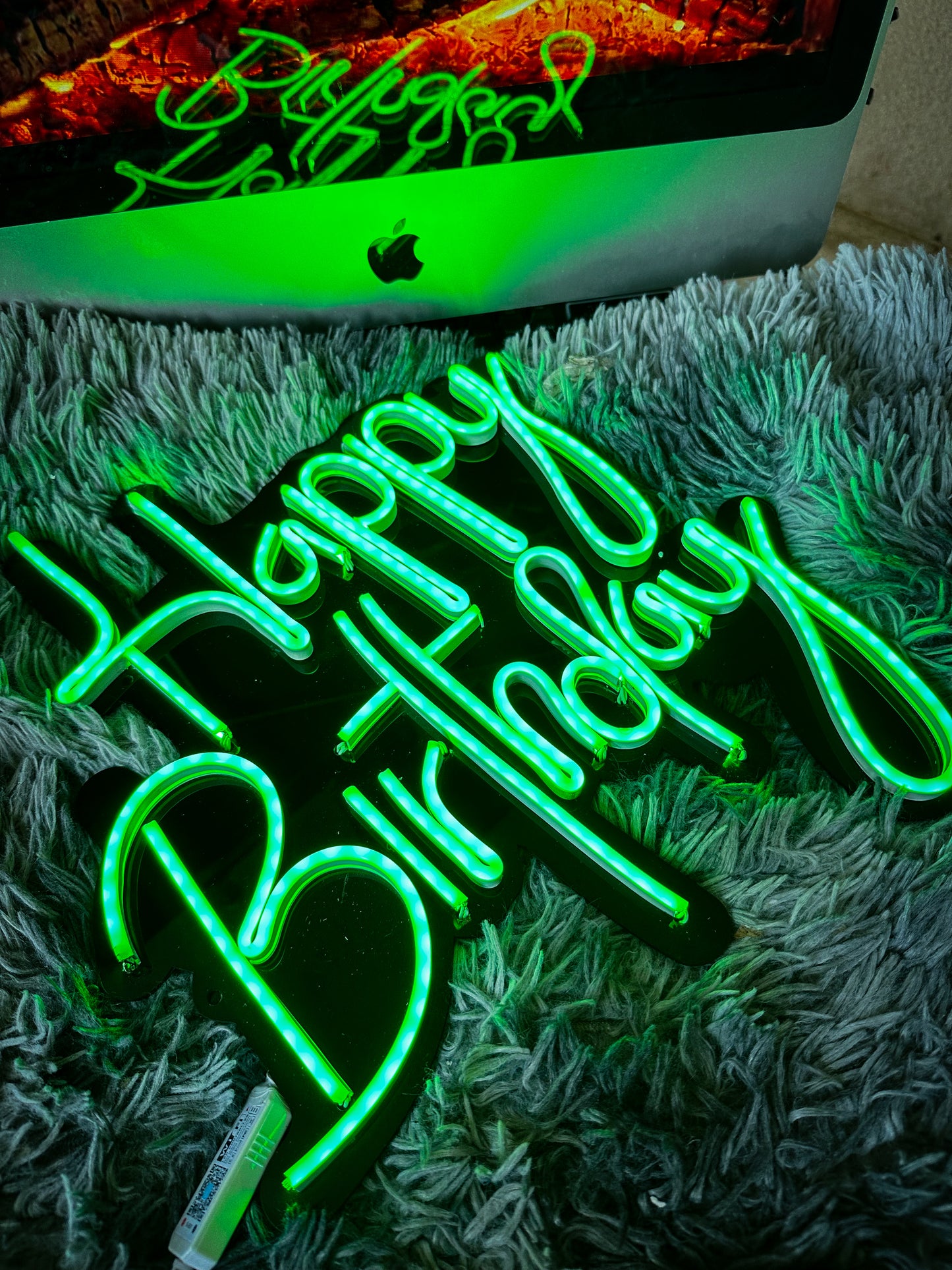 Letrero Rgb Neon Happy Birthday (fiestas Feliz Cumpleaños)