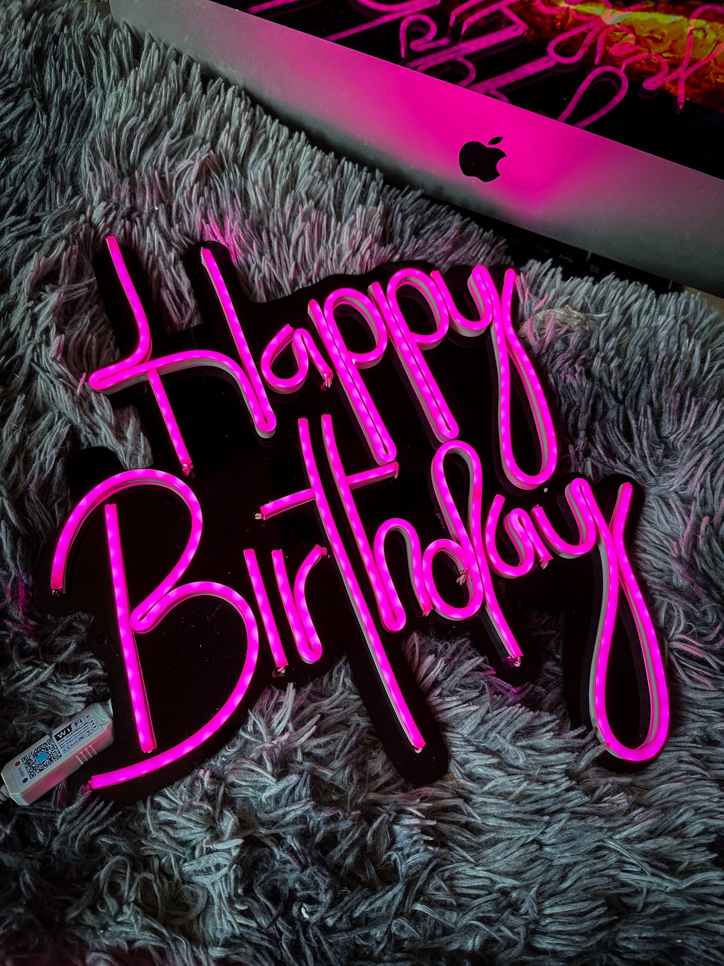 Letrero Rgb Neon Happy Birthday (fiestas Feliz Cumpleaños)