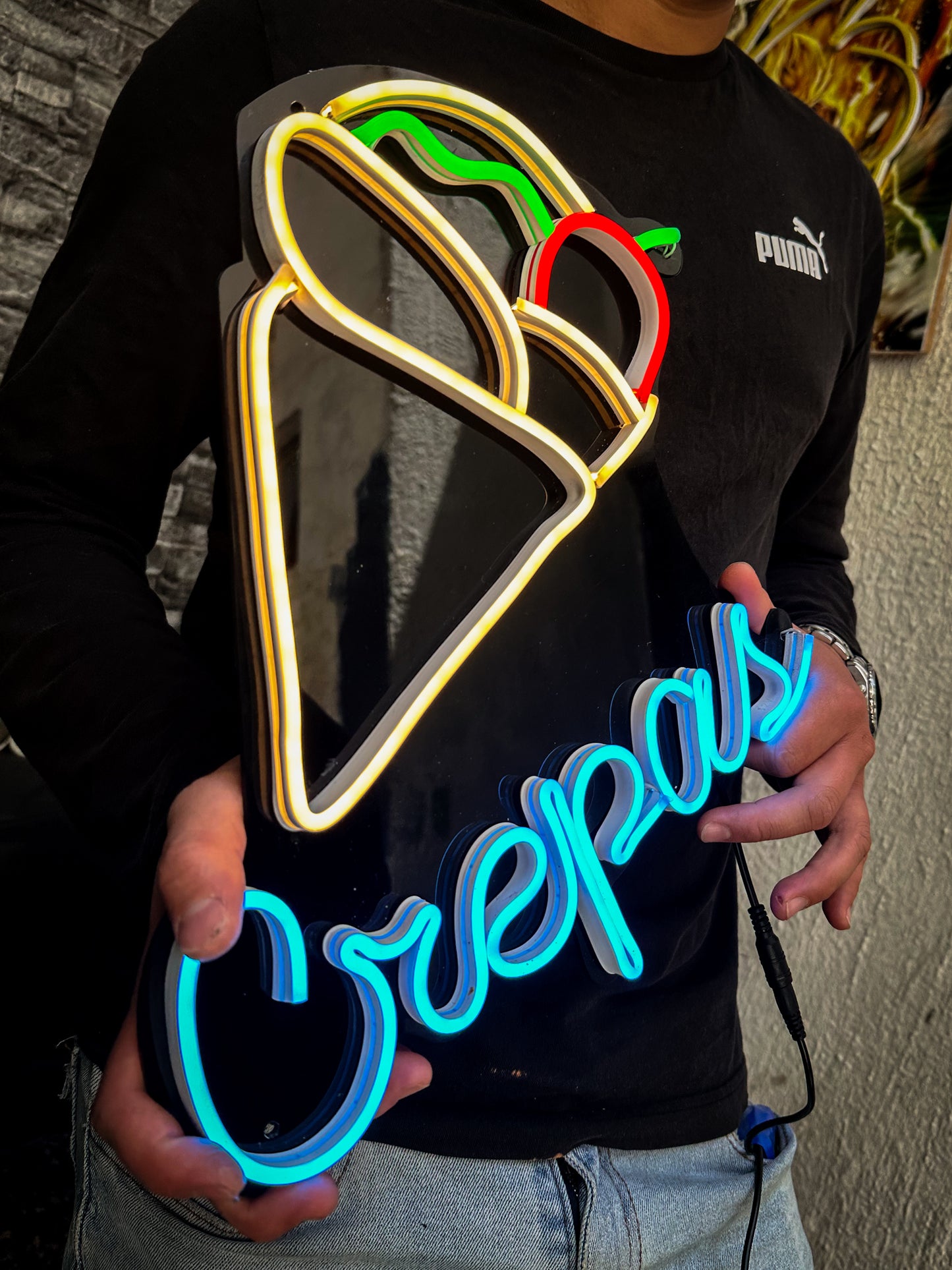 Letrero Neon Crepas - Crepas Anuncios Neonflex