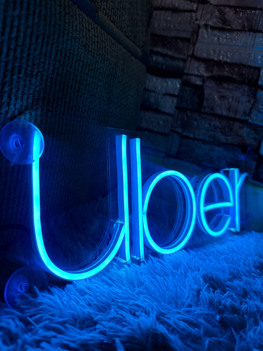 Letrero neon Uber PERSONALIZADO USB para auto