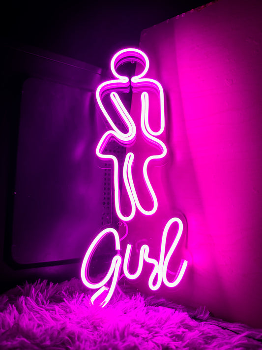 Letrero Neon Baño Girl (wc Mujer)