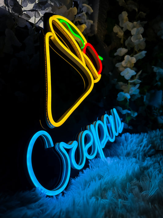 Letrero Neon Crepas - Crepas Anuncios Neonflex