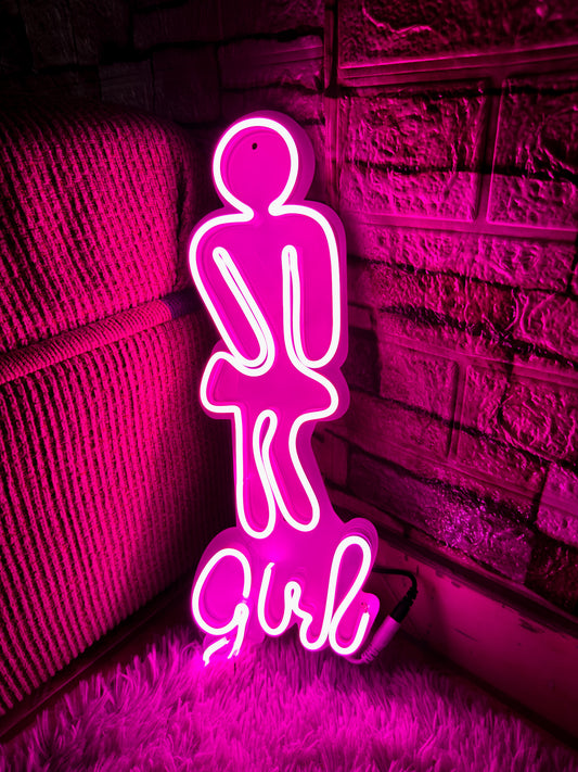 Letrero Neon Baño Girl (wc Mujer)