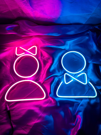 Letreros Neon Para Baños (Pack Hombre & Mujer)
