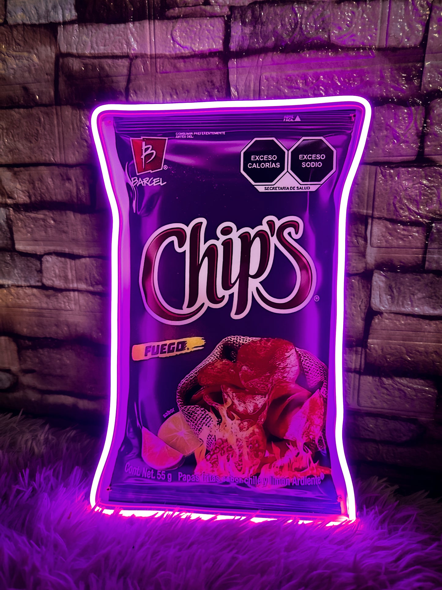 Letrero Neon Chips - Letreros de Snacks