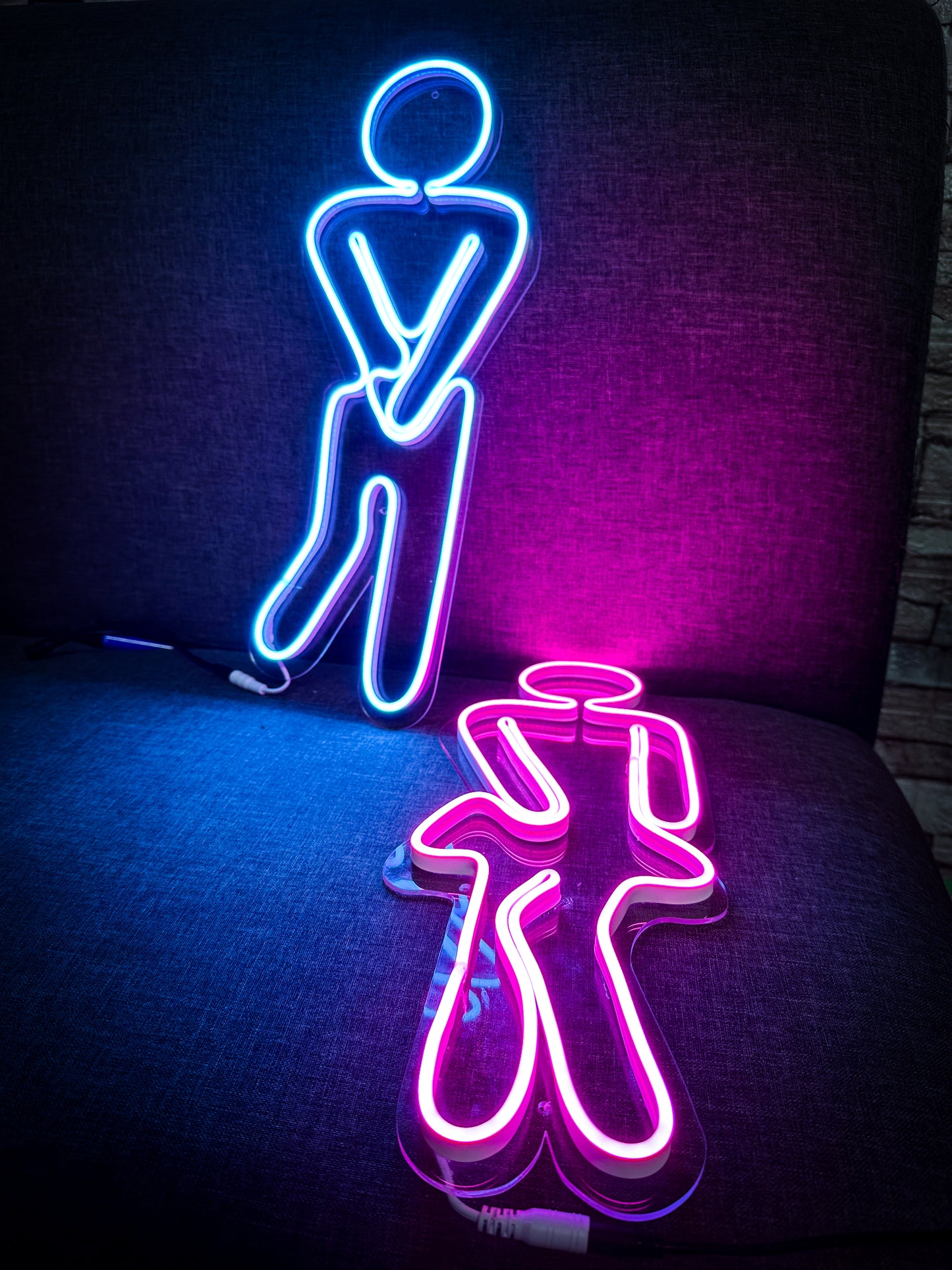 Letreros Neon Baño (Hombre & Mujer) Pack 50 Cm