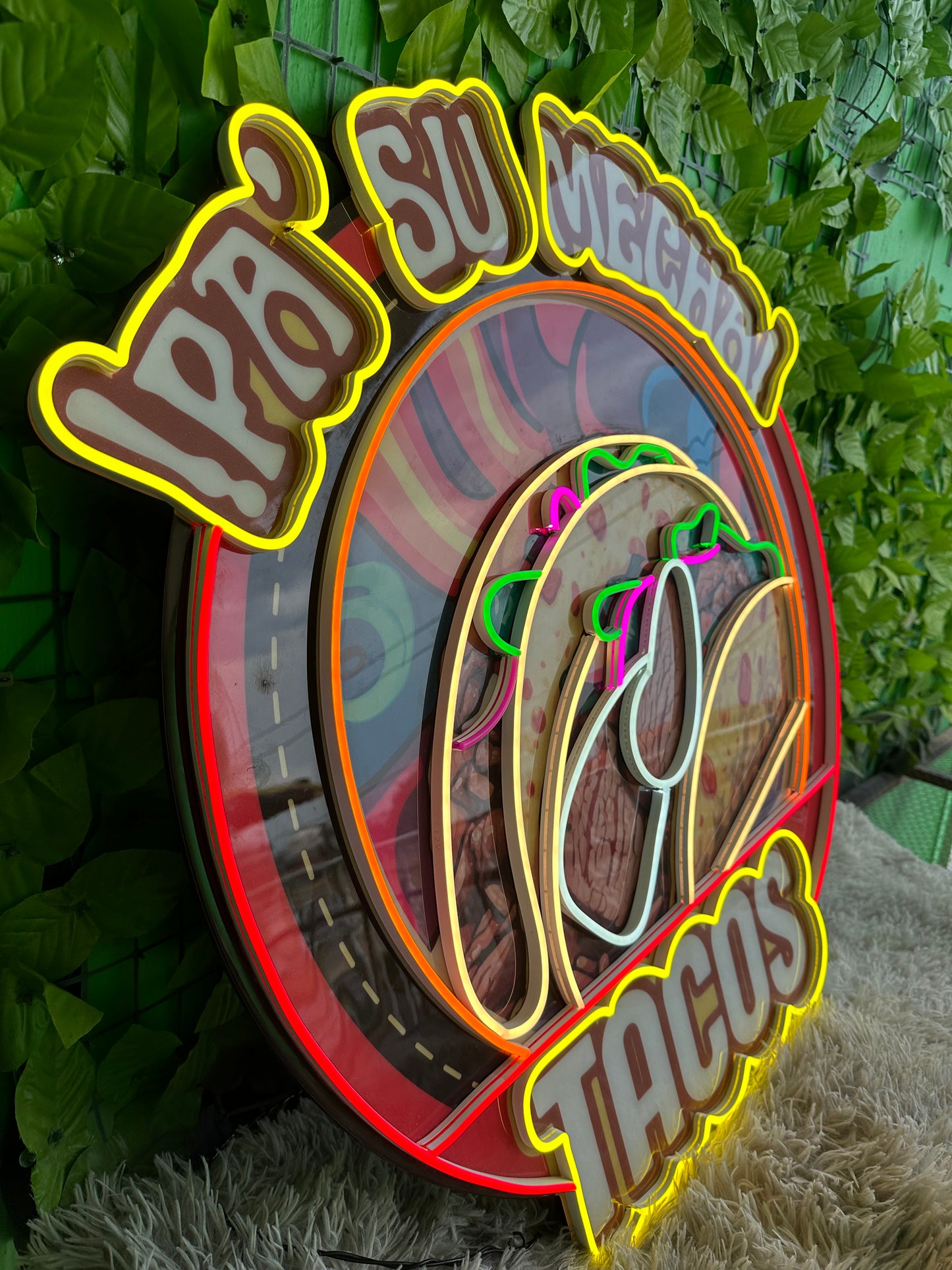 Logo Personalizado Espejo Neon - Tu Logo Impreso Con Resina y Neon 75 cm