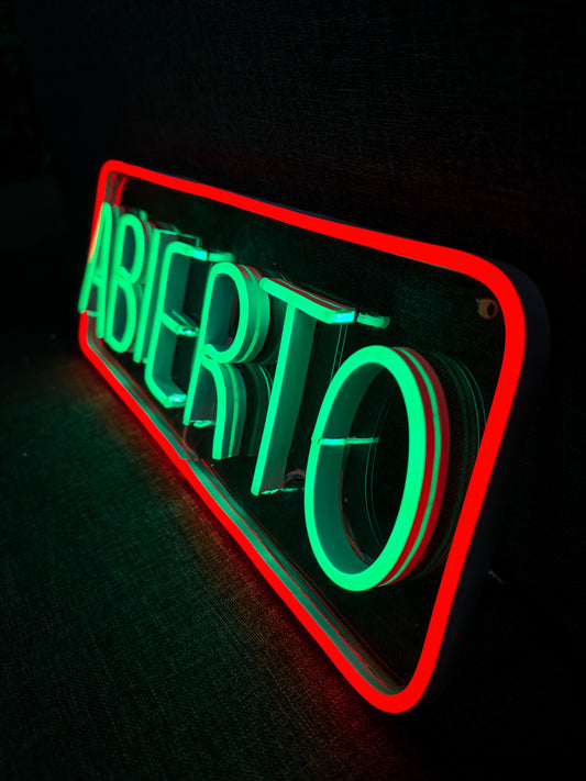 Letrero Neon Luminoso ( Abierto / Open )