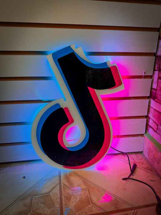 Logo Tiktok Neon Luminoso