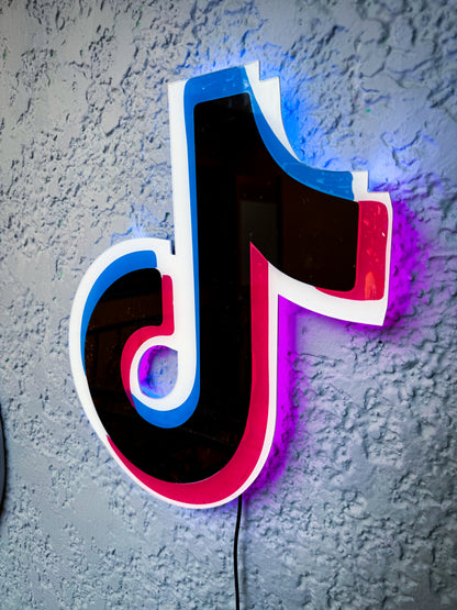 Logo Tiktok Neon Luminoso