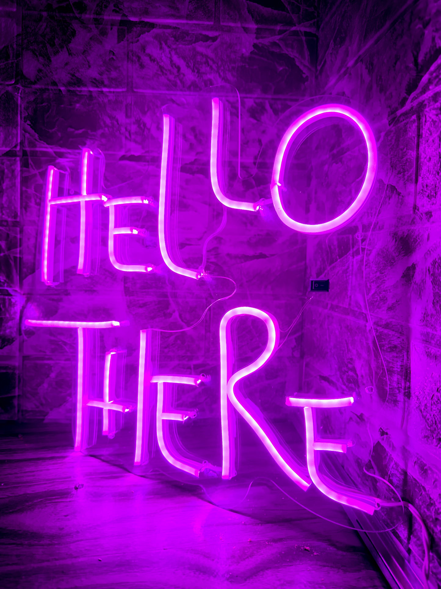 Letrero Neon Hello There/ Hell Here Palabras Intercambiables