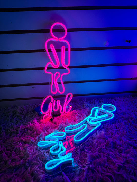 Letreros Neon Baño (wc Hombre / Mujer Pack)