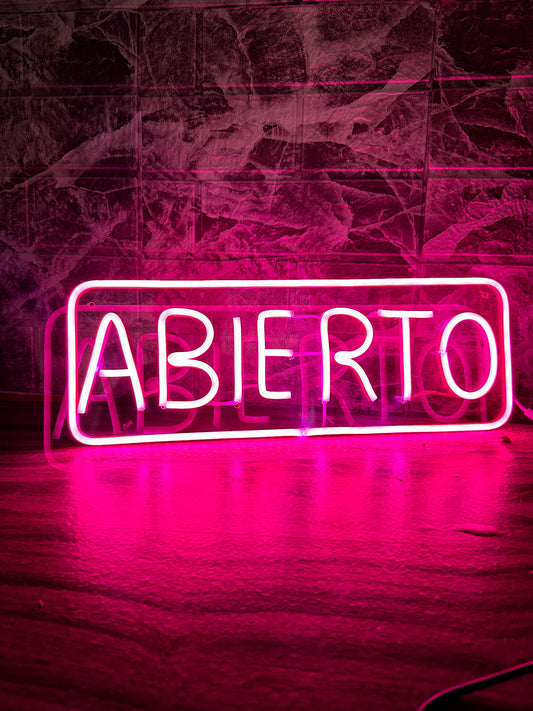 Letrero Neon Luminoso ( Abierto / Open )