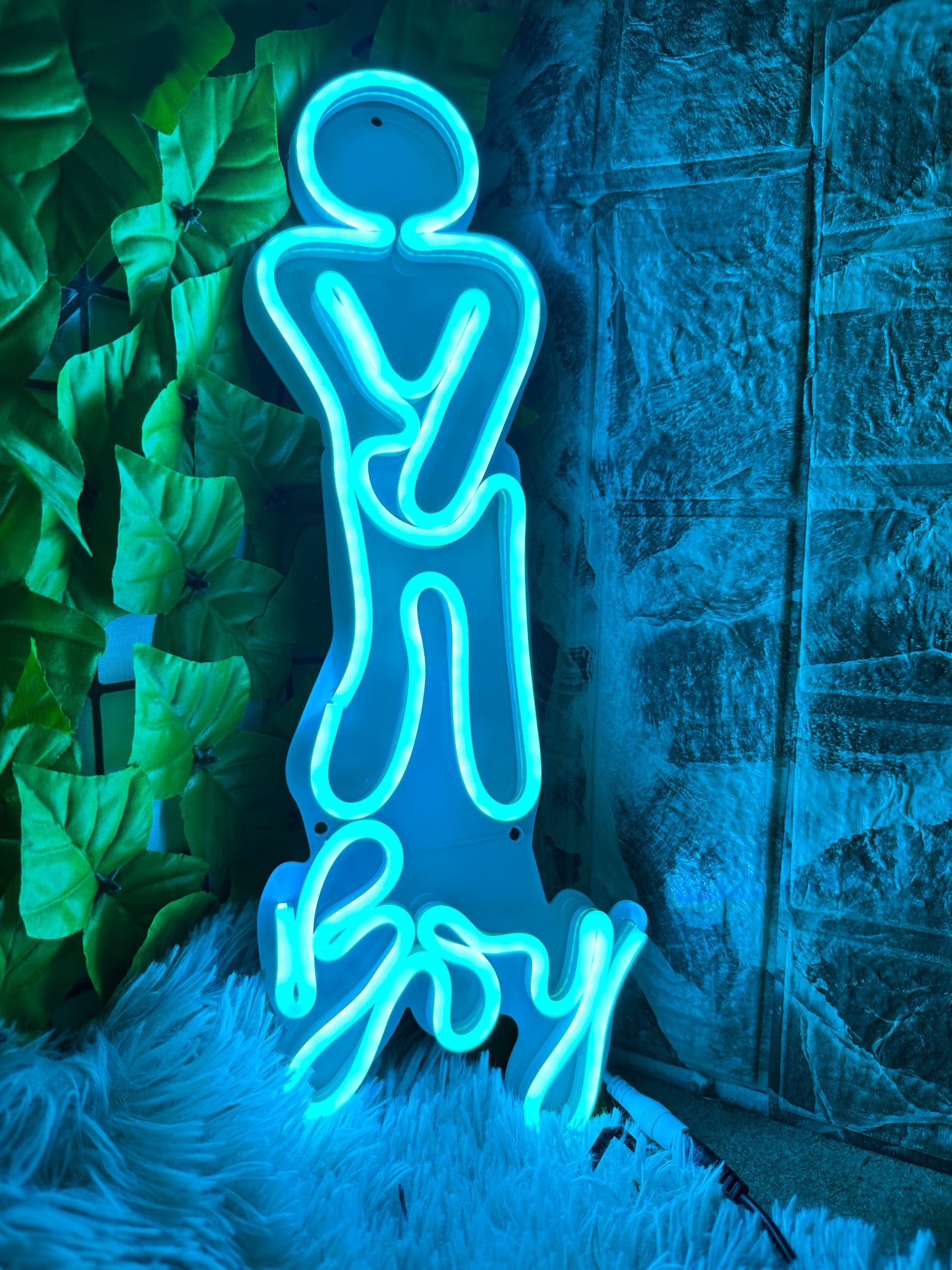 Letrero Neon Baño Boy Efecto Espejo (wc Hombres)