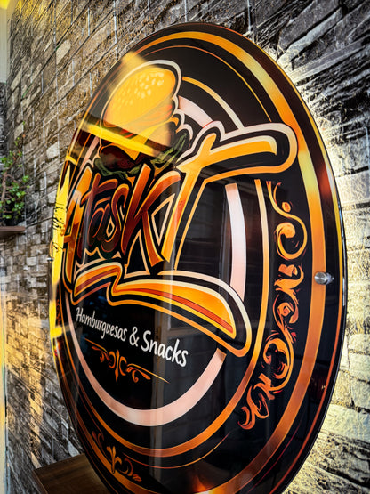 Logo Personalizado Resina Epoxi y Neon 80 cm