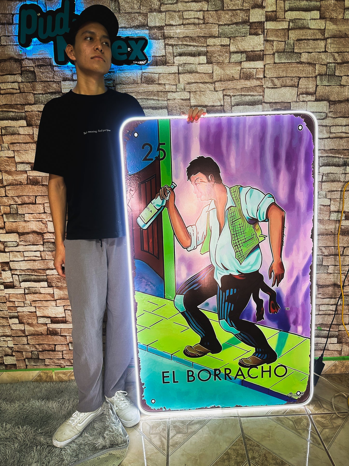 Letrero Neon Loteria (El boracho letrero Neonflex) 140 cm