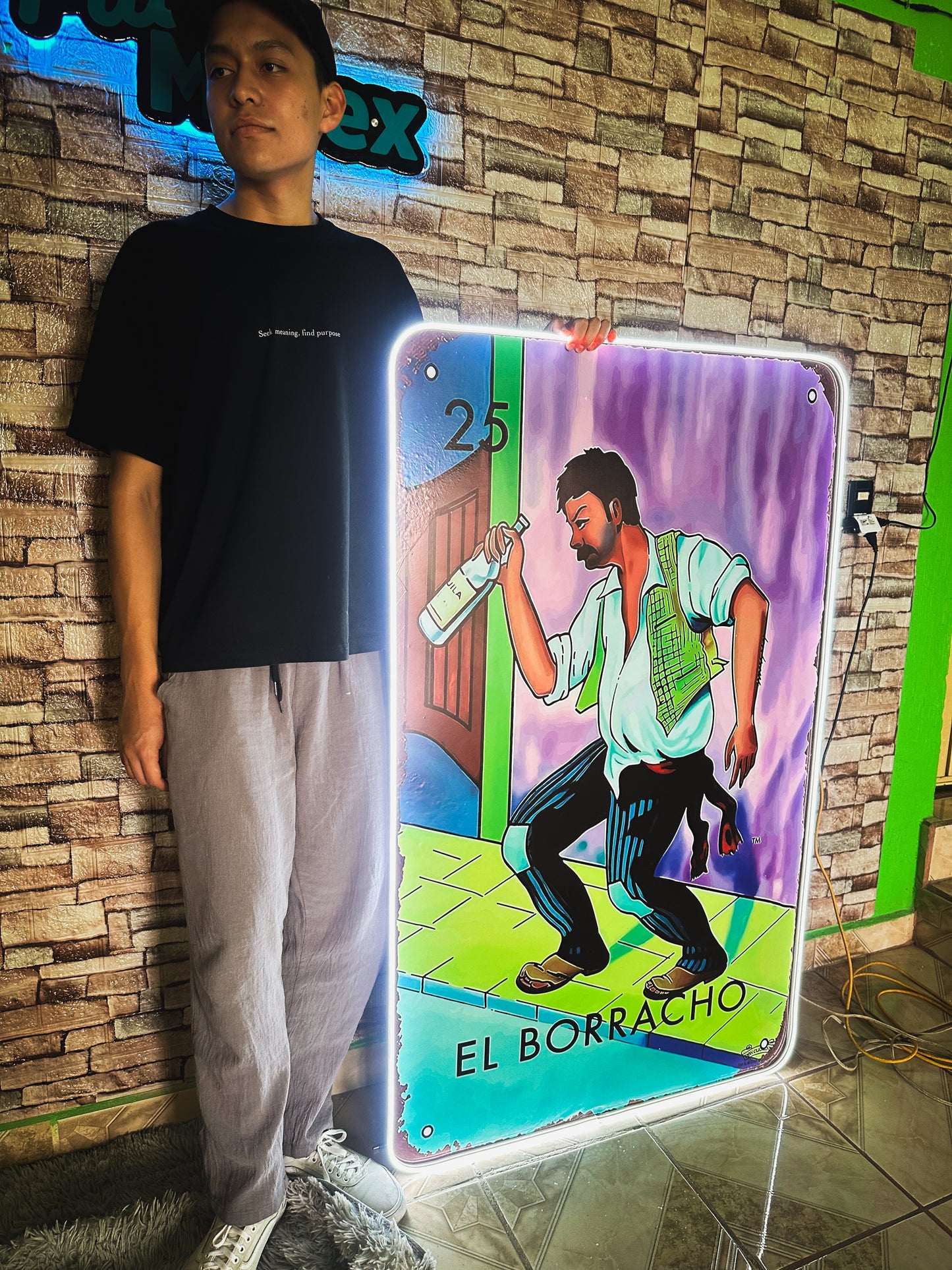 Letrero Neon Loteria (El boracho letrero Neonflex) 140 cm