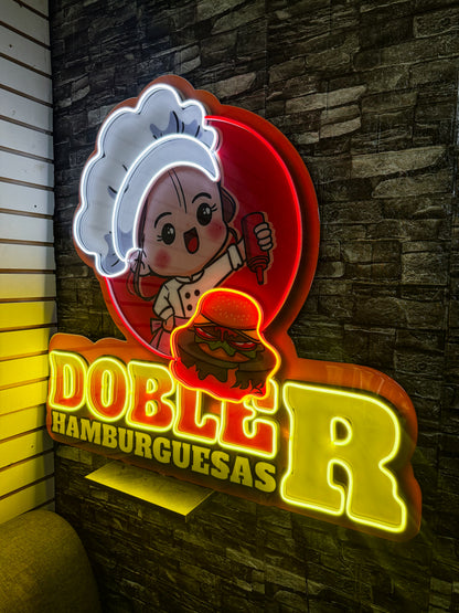 Letrero Personalizado de Resina Epóxica y Neon