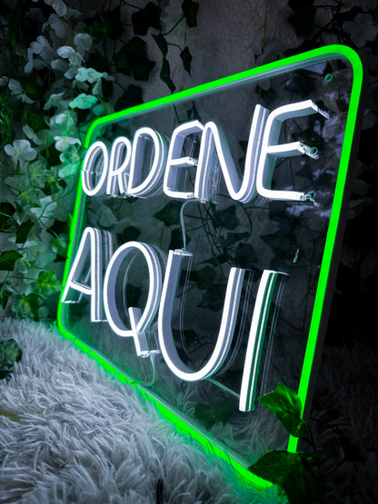Letrero Neon Ordene Aqui Luminoso (Order Here)