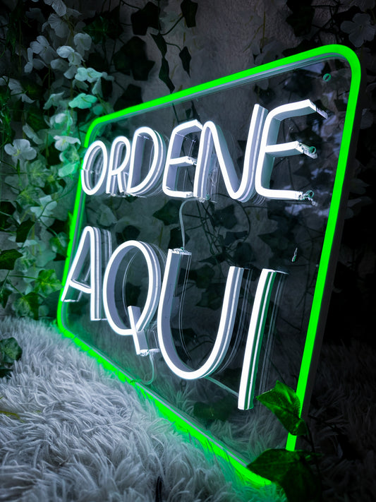 Letrero Neon Ordene Aqui Luminoso (Order Here)