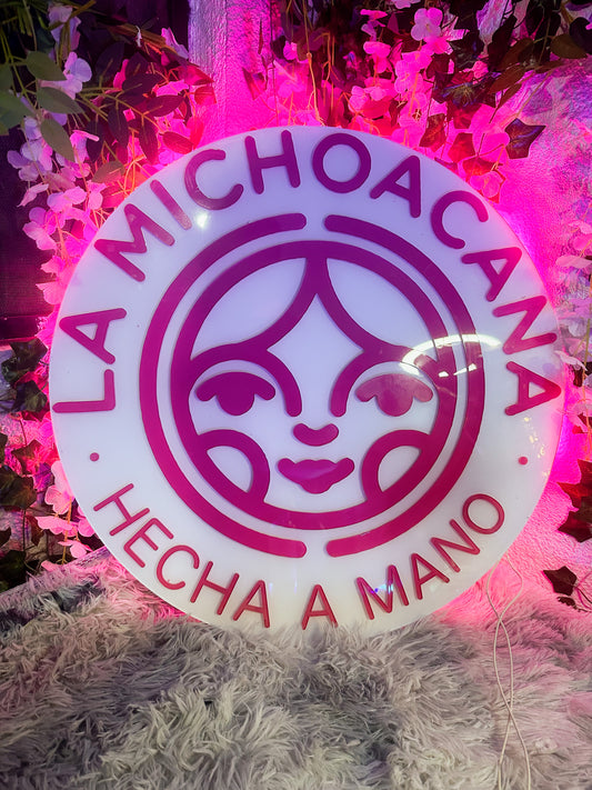 Letrero Acrilico La Michoacana Neon