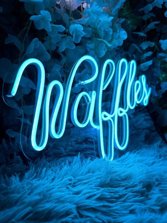 Letrero Neon Waffles (waffles Neonflex)