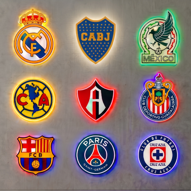 Logo Personalizado Futbol De Resina Epoxi Luminoso